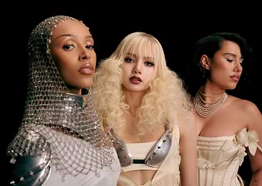 Three Women in Fashionable Outfits