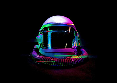 Astronaut Helmet Glitch Art