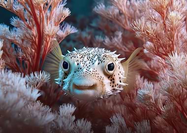 Pufferfish in Coral