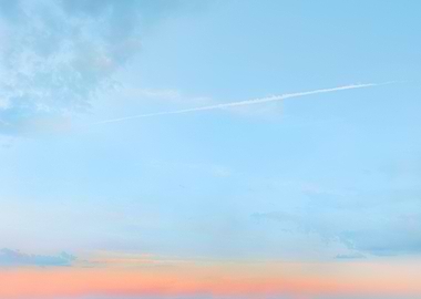 Pastel Sky with Contrails