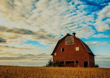 Red Barn in Field