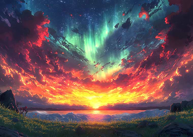 Fantasy Sunset Landscape