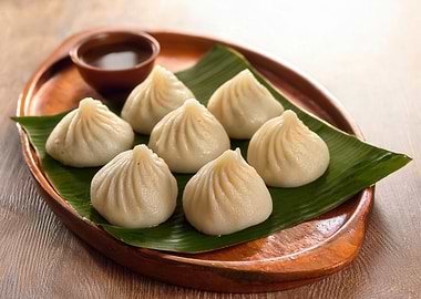 Steamed Dumplings on Banana Leaf