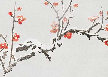 Plum Blossom Branch Painting