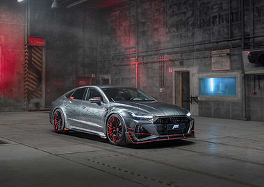Silver Audi RS7 with Red Accents
