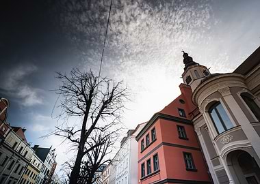 European Cityscape with Tower