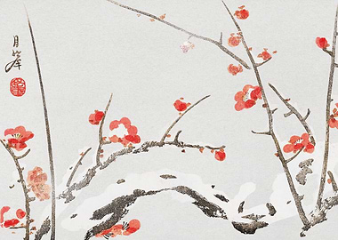 Japanese Plum Blossom Painting