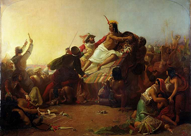 Conquest of Mexico Painting
