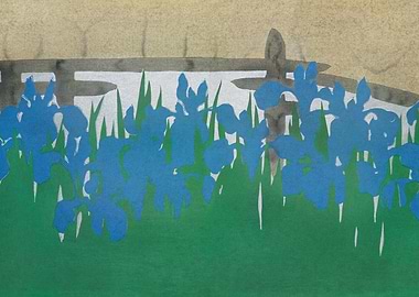 Blue Irises Watercolor