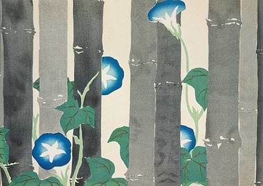 Morning Glory and Bamboo