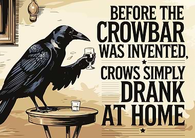 Crow Drinking at Home