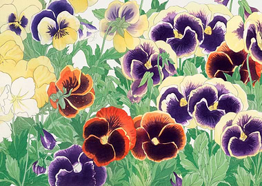 Watercolor Pansy Bouquet