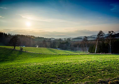 Sunset Over Rolling Hills