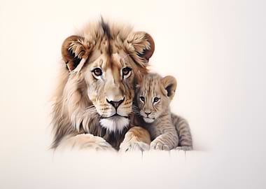 Lion and Cub Portrait