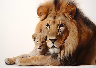 Lion and Cub Portrait