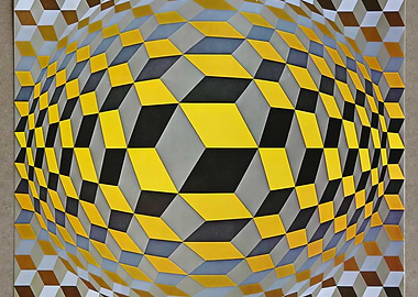 Op Art Geometric Pattern by Victor Vasarely