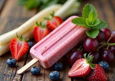 Strawberry Popsicle with Fruit
