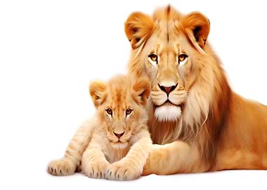 Lion and Cub Portrait