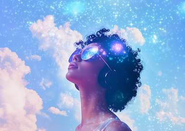 Woman Gazing at Stars