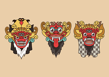 Balinese Masks Set