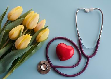 Stethoscope and Tulips