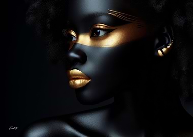 Black and Gold Makeup Portrait