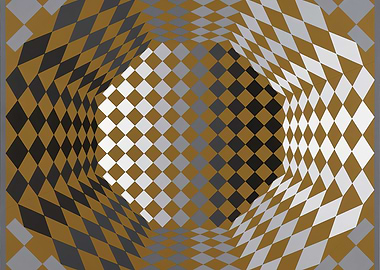 Diamond Pattern Illusion by Victor Vasarely