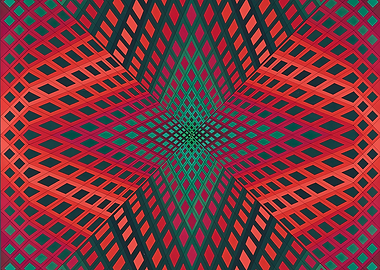 Red and Green Geometric Pattern