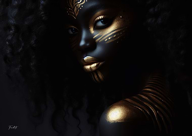 Golden Face Portrait