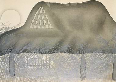 Japanese Hut in Moonlight