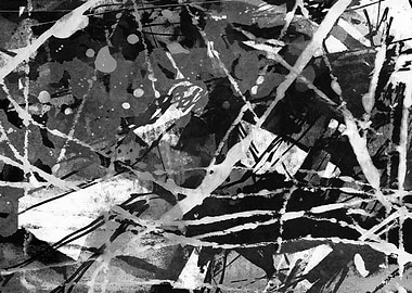 Abstract Geometric Black and White Art