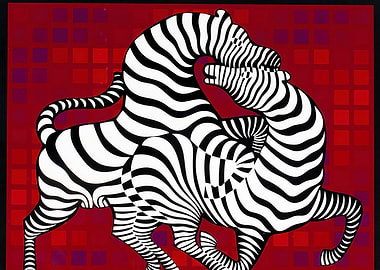 Zebra Art Print by Victor Vasarely
