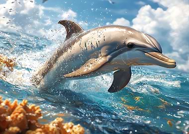 Dolphin Leaping from Water