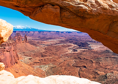 Canyon View Through Arch Outside Moab, Utah