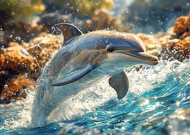 Dolphin Leaping from Water