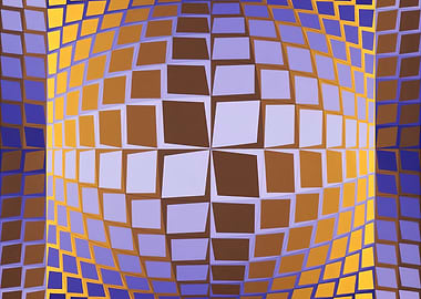 Victor Vasarely Abstract Geometric Pattern
