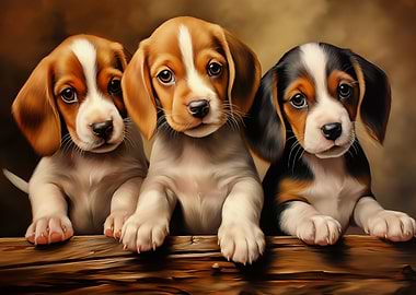 Three Beagle Puppies