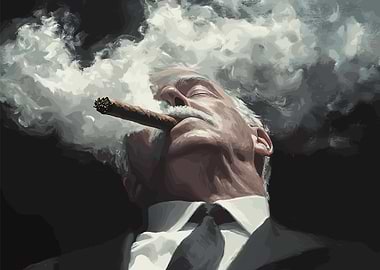 Man Smoking Cigar