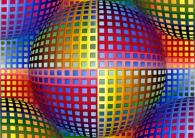 Rainbow Grid Sphere