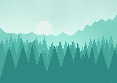 Minimalist Mountain Landscape