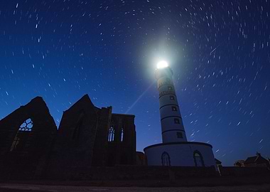 Lighthouse Under Starry Sky
