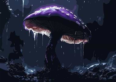 Purple Glowing Mushroom