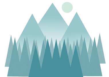 Mountain Range Minimalist Art