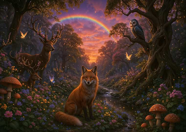 Enchanted Forest Sunset