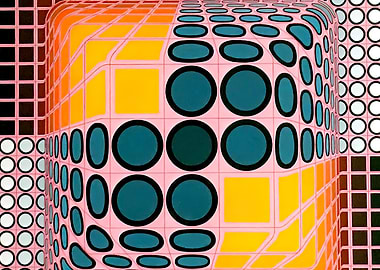 Victor Vasarely Op Art Cube
