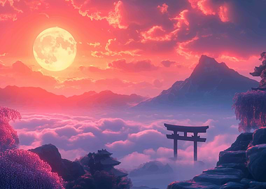 Japanese Mountain Sunset