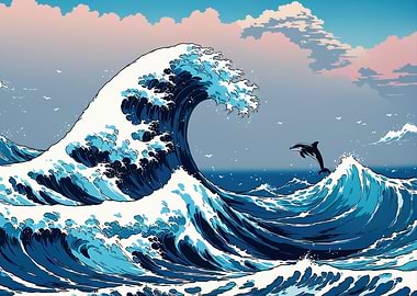 Dolphin Leaping Wave