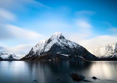 Snowy Mountain Peak Reflection