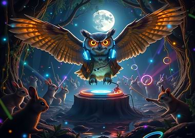 Owl DJ in the Woods