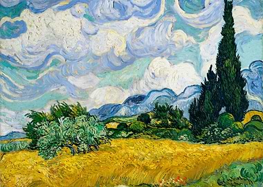 Wheatfield with Cypresses by Vincent Van Gogh